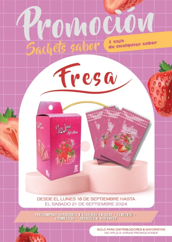 Lubricante Sachets Fresa - imagem 1