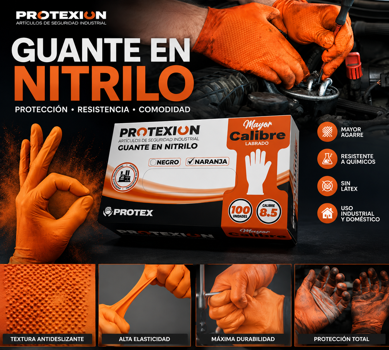 Guante de nitrilo 100%